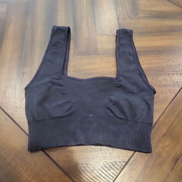 Free People Square Neck Bra Good Karma XS/S Washed Black - Picture 3 of 3